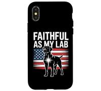 Faithful As My Lab American Flag Labrador Pride Case for iPhone X/XS