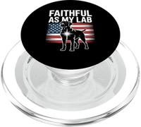 Faithful As My Lab American Flag Labrador Pride PopSockets PopGrip for MagSafe