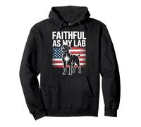 Faithful As My Lab American Flag Labrador Pride Pullover Hoodie
