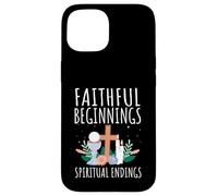 Faithful Beginnings Spiritual Endings First Communion Case for iPhone 15