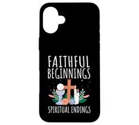 Faithful Beginnings Spiritual Endings First Communion Case for iPhone 16 Plus