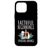 Faithful Beginnings Spiritual Endings First Communion Case for iPhone 16 Pro Max
