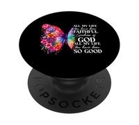 Faithful Christian Butterfly Art God Bible Verse Religious PopSockets Adhesive PopGrip