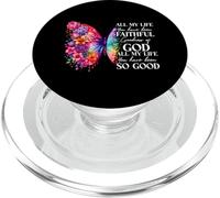 Faithful Christian Butterfly Art God Bible Verse Religious PopSockets PopGrip for MagSafe