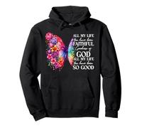 Faithful Christian Butterfly Art God Bible Verse Religious Pullover Hoodie