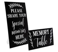 Faithful Finds 2 Card Sign Set for Funeral Memory Table, Please Share Your Memories, 2 Sizes