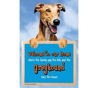 Faithful Friends 3D GREYHOUND DOG WELCOME SIGN STUNNING EYE CATCHING 23CM X 15CM DURABLE SIGN