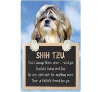 Faithful Friends Shih Tzu 3D Dog Sign, 6" x 9", Resin, Wall Mount, Vintage Style