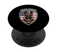 Faithful Guardian Shepherd For Freedom American Flag PopSockets Adhesive PopGrip