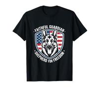 Faithful Guardian Shepherd for Freedom American Flag T-Shirt
