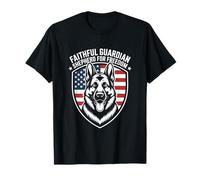 Faithful Guardian Shepherd for Freedom American Flag T-Shirt