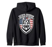 Faithful Guardian Shepherd For Freedom American Flag Zip Hoodie