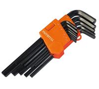 Faithfull Hex Key Set Long Arm - 13 Piece Metric (1.3-10mm) - Black