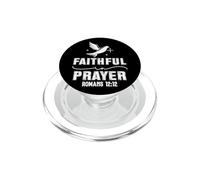 Faithful in Prayer Romans 12:12 Vintage Typography Design PopSockets PopGrip for MagSafe