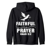 Faithful in Prayer Romans 12:12 Vintage Typography Design Zip Hoodie