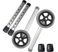 Faithful Medical Replacement Walker Legs,Leg Extension for Walkers,5" Universal Wheels 8 Hols and Legs Replacement Kit for Walker W/Glide Tips 1/pr