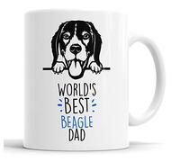 Faithful Prints Beagle World's Best Dad Mug Dog Dad Beagle Dad Cup Friend Funny Gift for Birthday Christmas, Beagle Mug