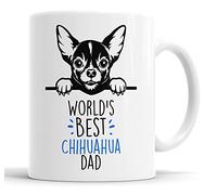Faithful Prints Chihuahua World's Best Dad Mug Dog Dad Chihuahua Dad Cup Friend Funny Gift for Birthday Christmas, Chihuahua Mug (FP-10435)