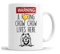 Faithful Prints Chow Chow Mug | Warning A Lives Here Funny Rude Gift | Dog Mug for Birthday Christmas | Friend, Mum, Auntie, Sister, Dad, Uncle, Brother Ceramic Cup