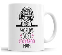 Faithful Prints Cockapoo World's Best Mum Mug - Dog Mum Cup, Funny Gift for Birthday, Christmas