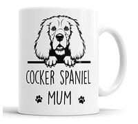 Faithful Prints Cocker Spaniel Mum Mug Pet Present Cocker Spaniel Dog Mum Dad Friend Joke Funny Gift Cup Birthday Christmas, Ceramic Mug