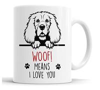 Faithful Prints Cocker Spaniel Woof Means I Love You Mum Dad Mug Dog Dad Cocker Spaniel Dad Cup Friend Funny Gift for Birthday Christmas, Cocker Spaniel Mum Mug