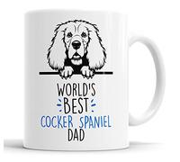 Faithful Prints Cocker Spaniel World's Best Dad Mug Dog Dad Cocker Spaniel Dad Cup Friend Funny Gift for Birthday Christmas, Cocker Spaniel Mug, (FP-10452)