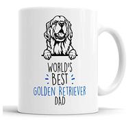 Faithful Prints Golden Retriever World's Best Dad | Mug Gift | Dog Mug for Birthday Christmas | Friend, Dad, Uncle, Brother Ceramic Cup