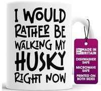 Faithful Prints Husky Dog Lover Mug - I Would Rather Be Walking My Husky - Funny Gift for Men & Women - 11oz Ceramic Mug - Pet Owner Present, Dog Walker Gift - Dishwasher & Microwave Safe