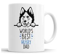 Faithful Prints Husky World's Best Dad Mug Dog Dad Husky Dad Cup Friend Funny Gift for Birthday Christmas, Husky Mug