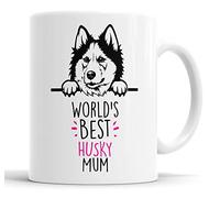 Faithful Prints Husky World's Best Mum Mug Dog Mum Husky Mum Cup Friend Funny Gift for Birthday Christmas, Husky Mug