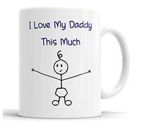 Faithful Prints I Love My Daddy This Much (Boys) Cute Mug - Novelty Dad Gift for Father’s Day, Birthday, Christmas from Son or Step Son - Funny 11oz Ceramic Mug