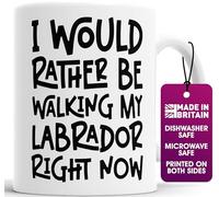 Faithful Prints Labrador Dog Lover Mug - I Would Rather Be Walking My Labrador - Funny Gift for Men & Women - 11oz Ceramic Mug - Pet Owner Present, Dog Walker Gift - Dishwasher & Microwave Safe