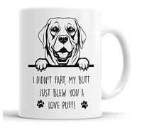 Faithful Prints Labrador Mug I Didn't My Butt Just Blew You A Love Puff Pet Present Labrador Dog Mum Dad Friend Joke Funny Gift Cup Birthday Christmas, Ceramic Mug