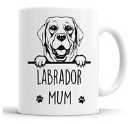 Faithful Prints Labrador Mum Mug Pet Present Labrador Dog Mum Dad Friend Joke Funny Gift Cup Birthday Christmas, Ceramic Mug
