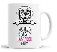 Faithful Prints Labrador World's Best Mum Mug Dog Mum Labrador Mum Cup Friend Funny Gift for Birthday Christmas, Labrador Mug