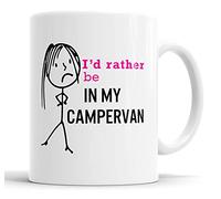 Faithful Prints Ladies I'd Rather Be in My Campervan Mug Novelty Hobby Mum Sister Auntie Nan Grandma Friend Funny Humour Gift Cup Birthday Christmas, Ceramic Mugs