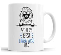 Faithful Prints Lhasa Apso World's Best Dad | Mug Gift | Dog Mug for Birthday Christmas | Friend, Dad, Uncle, Brother Ceramic Cup