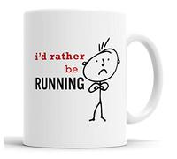 Faithful Prints Mens I'd Rather Be Running Mug Novelty Hobby Dad Brother Uncle Grandad Friend Funny Humour Gift Cup Birthday Christmas, Ceramic Mugs