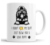 Faithful Prints Newfoundland Mug | My Butt Just Blew You A Love Puff Funny Rude Gift | Dog Mug for Birthday Christmas | Friend, Mum, Auntie, Sister, Dad, Uncle, Brother Ceramic Cup