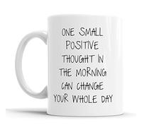 Faithful Prints One Small Positive Thought in The Morning Mug Inspirational Gift Cup Birthday Christmas, Ceramic Mugs