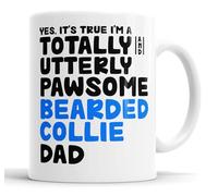 Faithful Prints Pawsome Dog Mug | Dog Cups | Dog Mum Mugs | Dog Dad Cup | Pawsome Mum | Pawsome Dad (Dad, Bearded Collie)