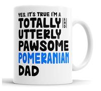 Faithful Prints Pawsome Dog Mug | Dog Cups | Dog Mum Mugs | Dog Dad Cup | Pawsome Mum | Pawsome Dad (Dad, Pomeranian)