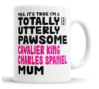 Faithful Prints Pawsome Dog Mug | Dog Cups | Dog Mum Mugs | Dog Dad Cup | Pawsome Mum | Pawsome Dad (Mum, Cavalier King Charles Spaniel)