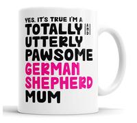 Faithful Prints Pawsome Dog Mug | Dog Cups | Dog Mum Mugs | Dog Dad Cup | Pawsome Mum | Pawsome Dad (Mum, German Shepherd)