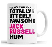 Faithful Prints Pawsome Dog Mug | Dog Cups | Dog Mum Mugs | Dog Dad Cup | Pawsome Mum | Pawsome Dad (Mum, Jack Russell)
