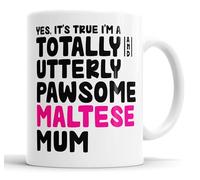 Faithful Prints Pawsome Dog Mug | Dog Cups | Dog Mum Mugs | Dog Dad Cup | Pawsome Mum | Pawsome Dad (Mum, Maltese)