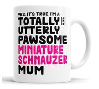 Faithful Prints Pawsome Dog Mug | Dog Cups | Dog Mum Mugs | Dog Dad Cup | Pawsome Mum | Pawsome Dad (Mum, Miniature Schnauzer)