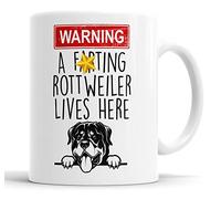 Faithful Prints Rottweiler Warning A Lives Here Mum Dad Mug Dog Dad Rottweiler Dad Cup Friend Funny Gift for Birthday Christmas, Rottweiler Mum Mug