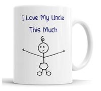 Faithful Prints Uncle Mug from Nephew - I Love My Uncle This Much Mug (Boys) - 11oz Ceramic Gift for Uncle Birthday Christmas from Nephew, Father's Day Coffee Cup, Novelty Present